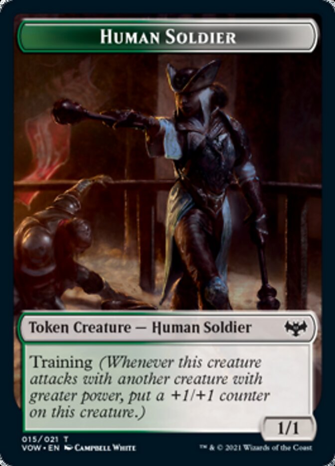 Zombie (008) // Human Soldier Double-Sided Token [Innistrad: Crimson Vow Tokens] | Gear Gaming Fayetteville