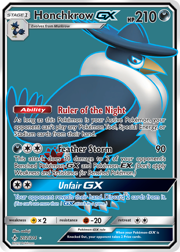 Honchkrow GX (202/214) [Sun & Moon: Unbroken Bonds] | Gear Gaming Fayetteville