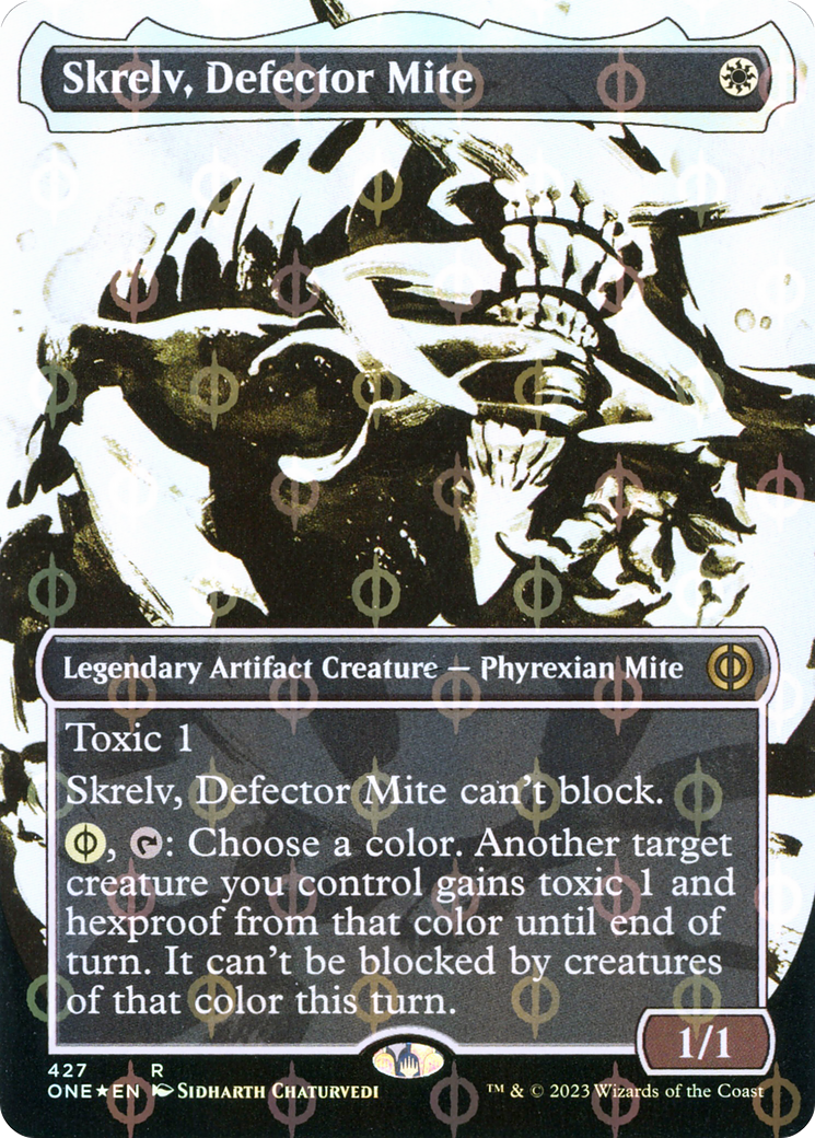 Skrelv, Defector Mite (Borderless Ichor Step-and-Compleat Foil) [Phyrexia: All Will Be One] | Gear Gaming Fayetteville