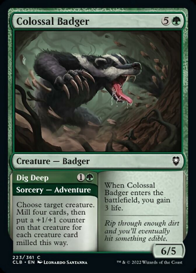 Colossal Badger // Dig Deep [Commander Legends: Battle for Baldur's Gate] | Gear Gaming Fayetteville