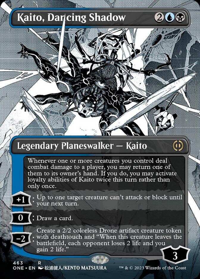 Kaito, Dancing Shadow (Borderless Manga Step-and-Compleat Foil) [Phyrexia: All Will Be One] | Gear Gaming Fayetteville