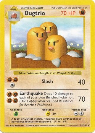 Dugtrio (19/102) [Base Set Shadowless Unlimited] | Gear Gaming Fayetteville