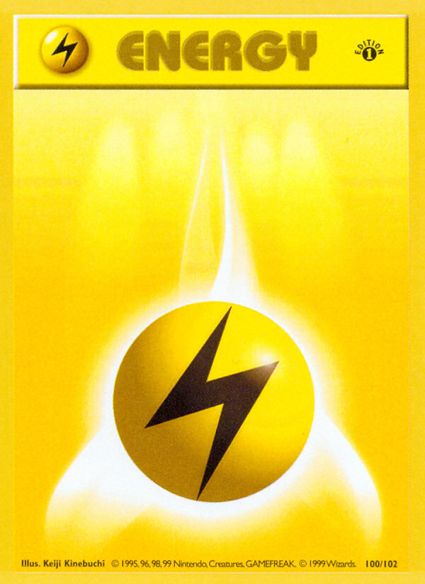 Lightning Energy (100/102) (Shadowless) [Base Set 1st Edition] | Gear Gaming Fayetteville