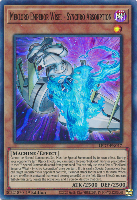 Meklord Emperor Wisel - Synchro Absorption [LED7-EN017] Super Rare | Gear Gaming Fayetteville