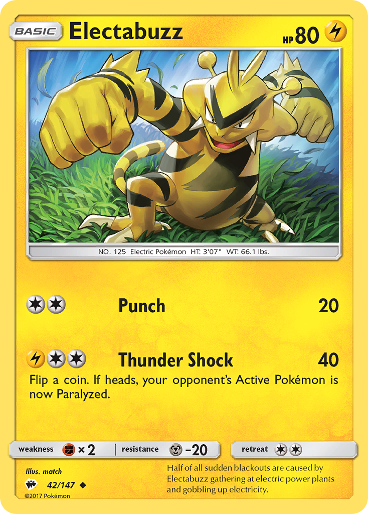 Electabuzz (42/147) [Sun & Moon: Burning Shadows] | Gear Gaming Fayetteville