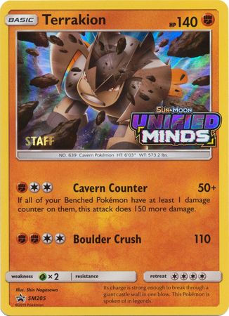 Terrakion (SM205) (Staff Prerelease Promo) [Sun & Moon: Black Star Promos] | Gear Gaming Fayetteville