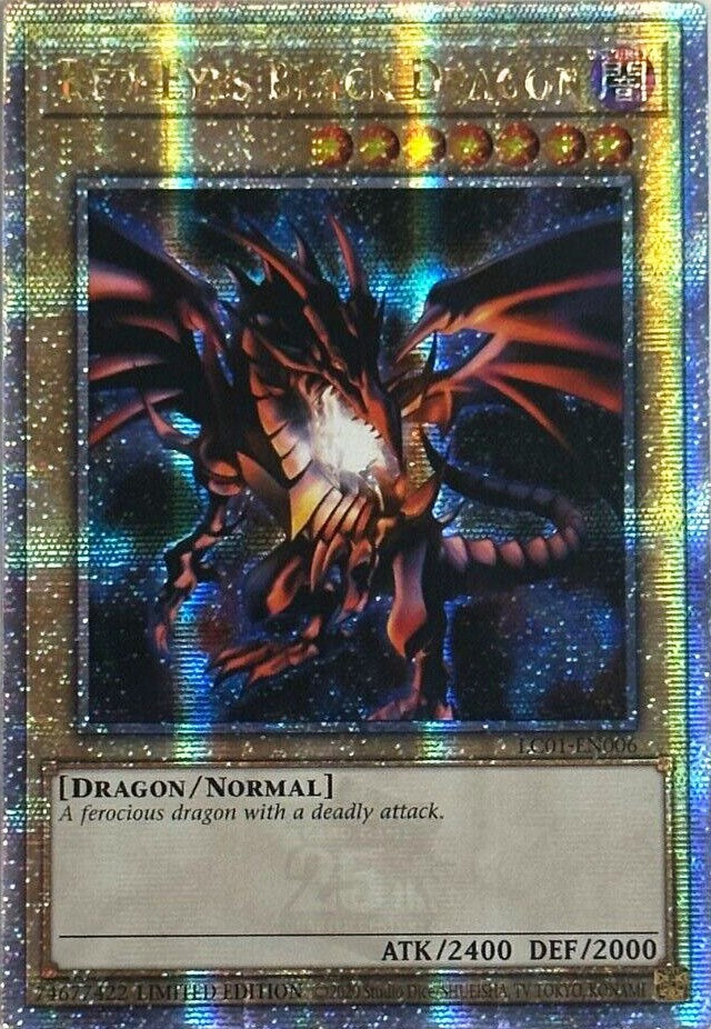 Red-Eyes Black Dragon (25th Anniversary) [LC01-EN006] Quarter Century Secret Rare | Gear Gaming Fayetteville