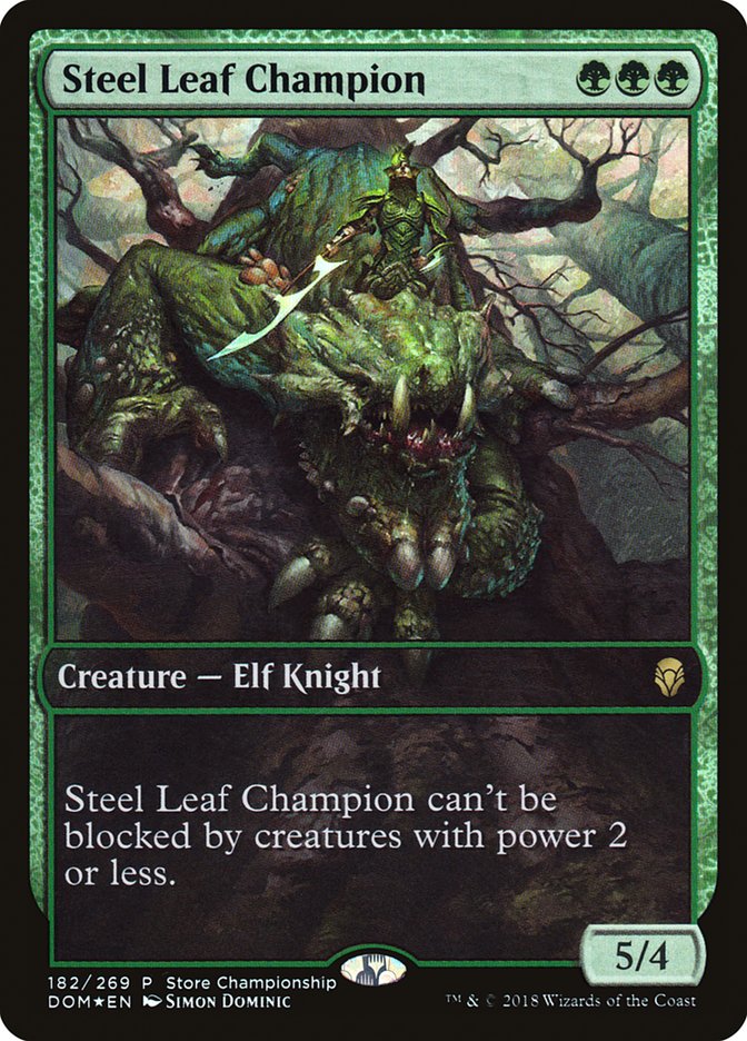 Steel Leaf Champion (Store Championship) (Full Art) [Dominaria Promos] | Gear Gaming Fayetteville