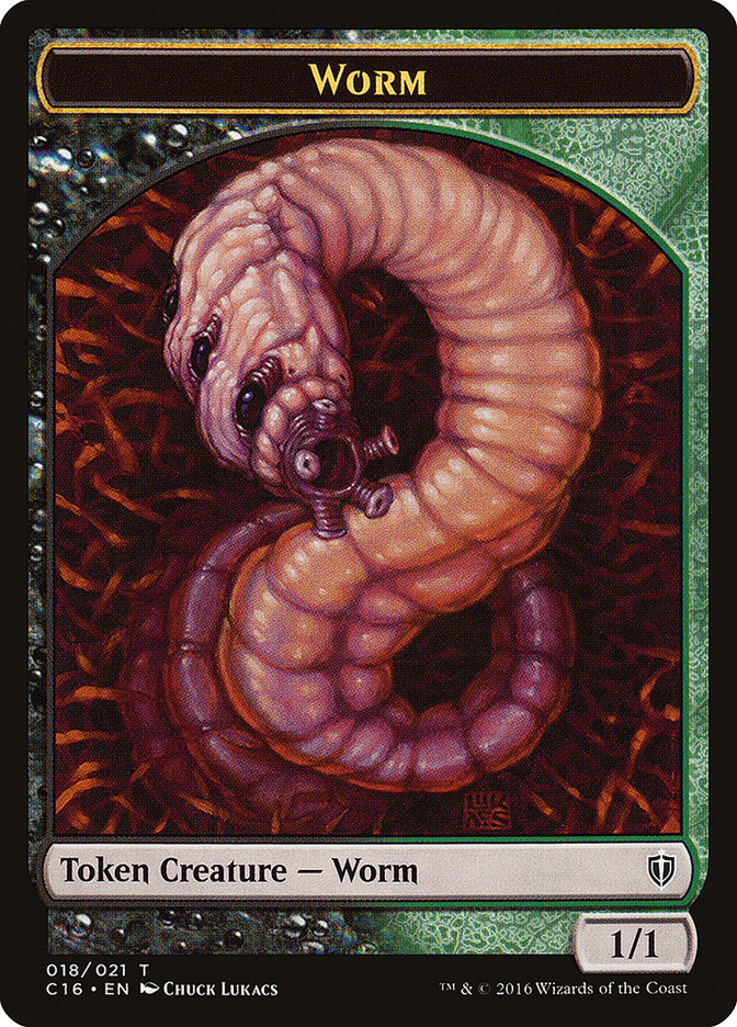 Zombie // Worm Double-Sided Token [Commander 2016 Tokens] | Gear Gaming Fayetteville