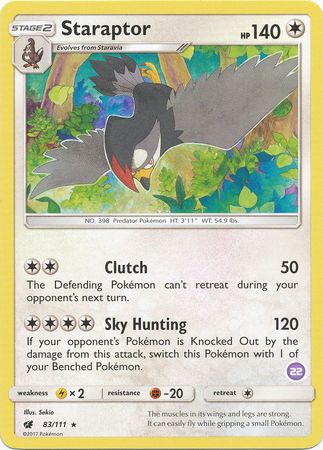 Staraptor (83/111) (Deck Exclusive #22) [Sun & Moon: Trainer Kit - Alolan Sandslash] | Gear Gaming Fayetteville