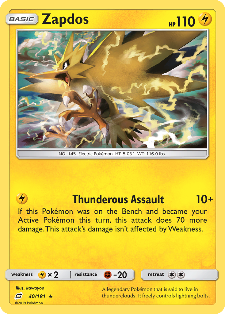 Zapdos (40/181) [Sun & Moon: Team Up] | Gear Gaming Fayetteville