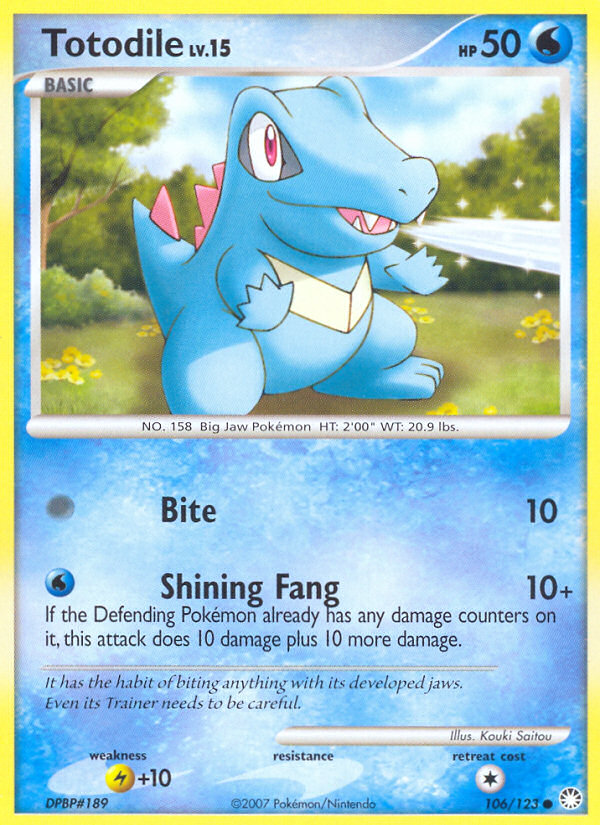 Totodile (106/123) [Diamond & Pearl: Mysterious Treasures] | Gear Gaming Fayetteville