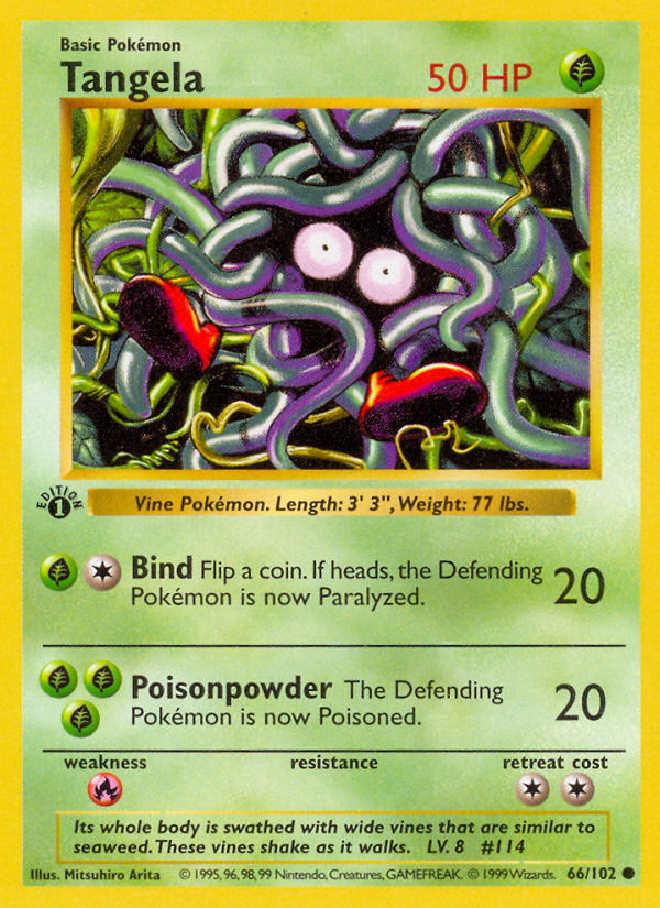 Tangela (66/102) (Shadowless) [Base Set 1st Edition] | Gear Gaming Fayetteville