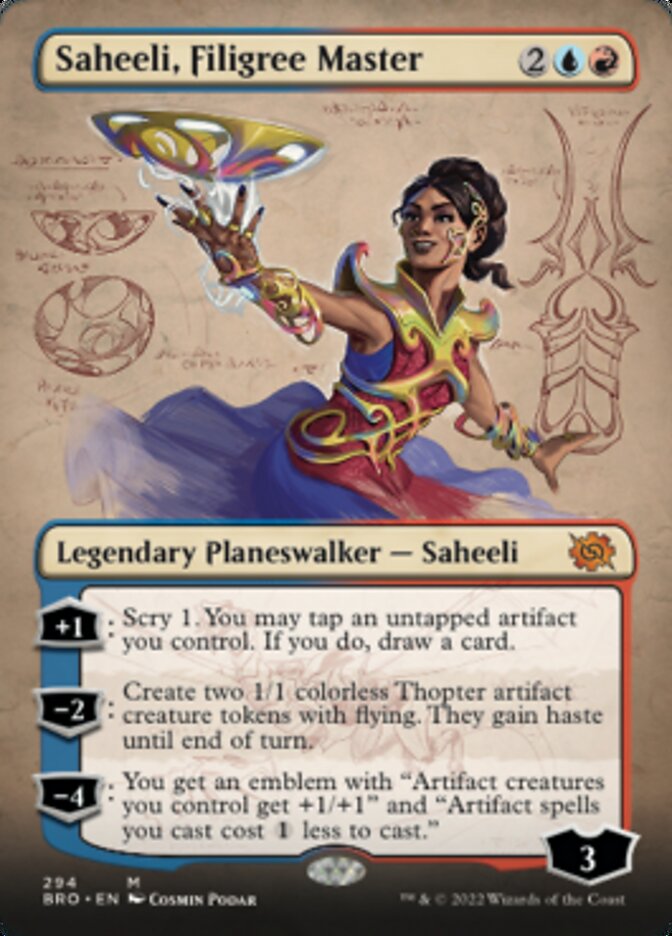 Saheeli, Filigree Master (Borderless Alternate Art) [The Brothers' War] | Gear Gaming Fayetteville