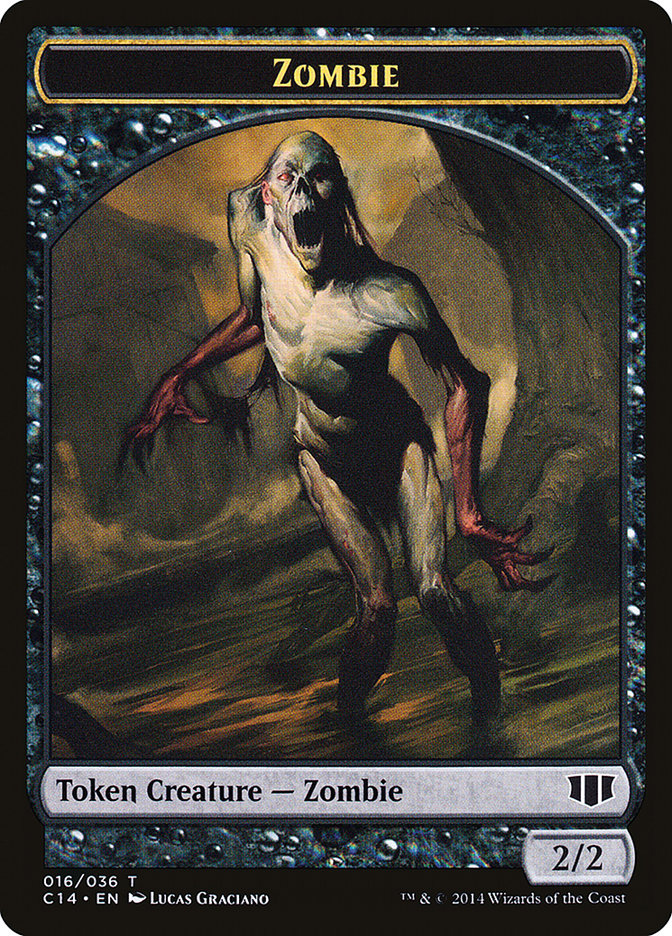 Demon (012/036) // Zombie (016/036) Double-Sided Token [Commander 2014 Tokens] | Gear Gaming Fayetteville