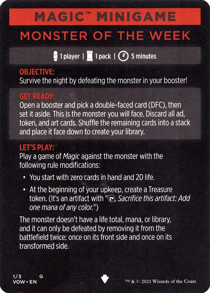Monster of The Week (Magic Minigame) [Innistrad: Crimson Vow Minigame] | Gear Gaming Fayetteville