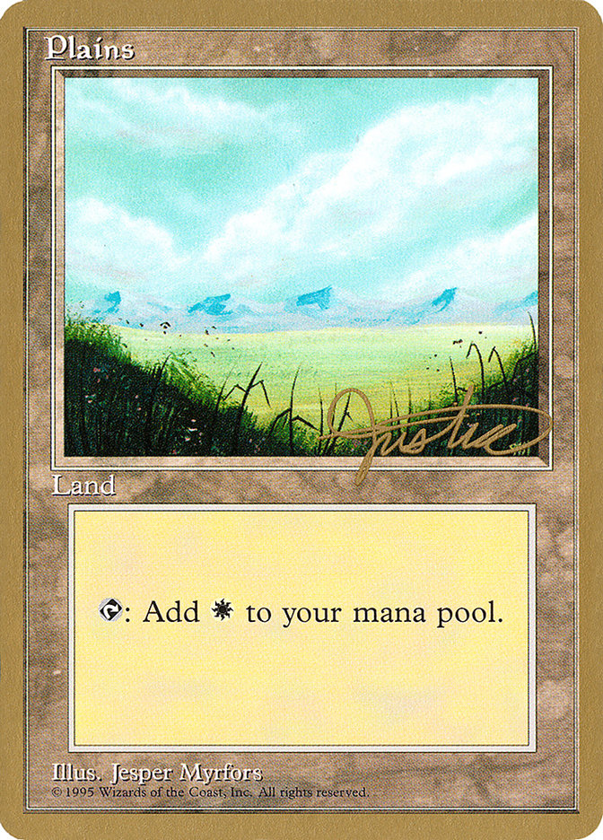 Plains (mj366) (Mark Justice) [Pro Tour Collector Set] | Gear Gaming Fayetteville