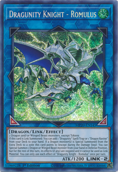 Dragunity Knight - Romulus [MP20-EN145] Prismatic Secret Rare | Gear Gaming Fayetteville