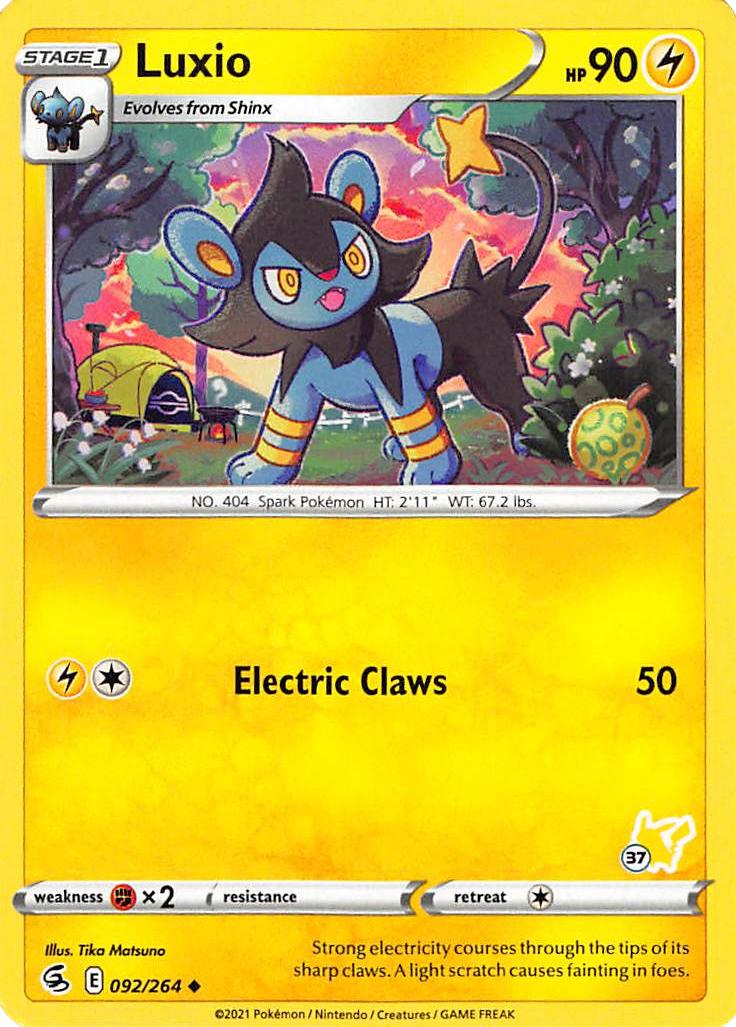 Luxio (092/264) (Pikachu Stamp #37) [Battle Academy 2022] | Gear Gaming Fayetteville