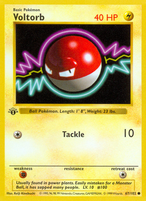 Voltorb (67/102) (Shadowless) [Base Set 1st Edition] | Gear Gaming Fayetteville