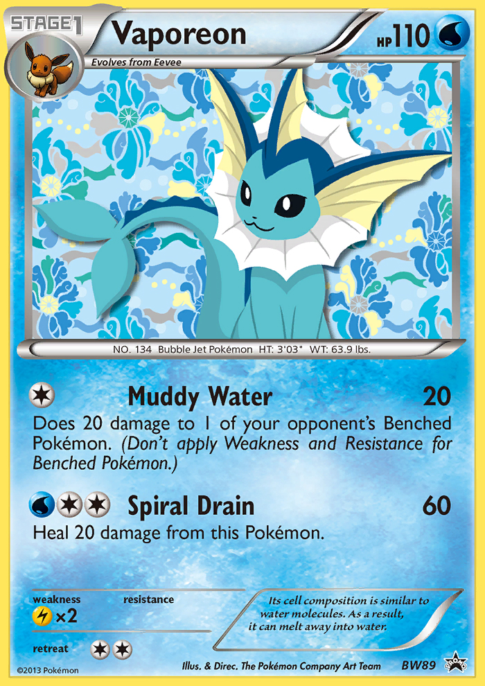 Vaporeon (BW89) [Black & White: Black Star Promos] | Gear Gaming Fayetteville