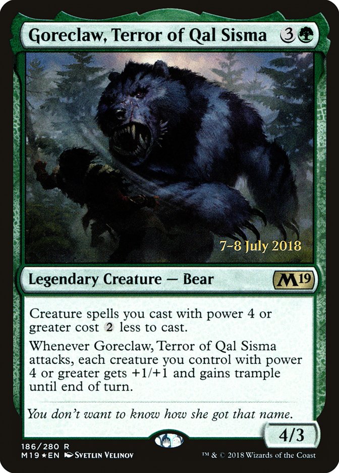 Goreclaw, Terror of Qal Sisma [Core Set 2019 Prerelease Promos] | Gear Gaming Fayetteville