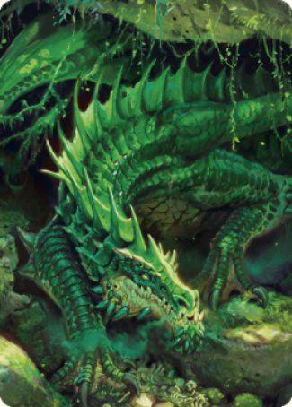 Lurking Green Dragon Art Card [Commander Legends: Battle for Baldur's Gate Art Series] | Gear Gaming Fayetteville