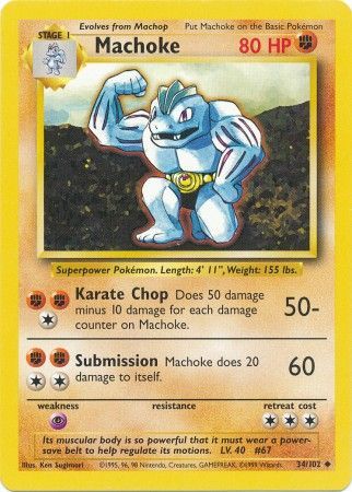 Machoke (34/102) [Base Set Unlimited] | Gear Gaming Fayetteville