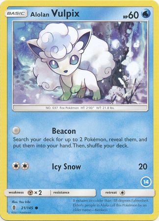 Alolan Vulpix (21/145) (Deck Exclusive #14) [Sun & Moon: Trainer Kit - Alolan Ninetales] | Gear Gaming Fayetteville