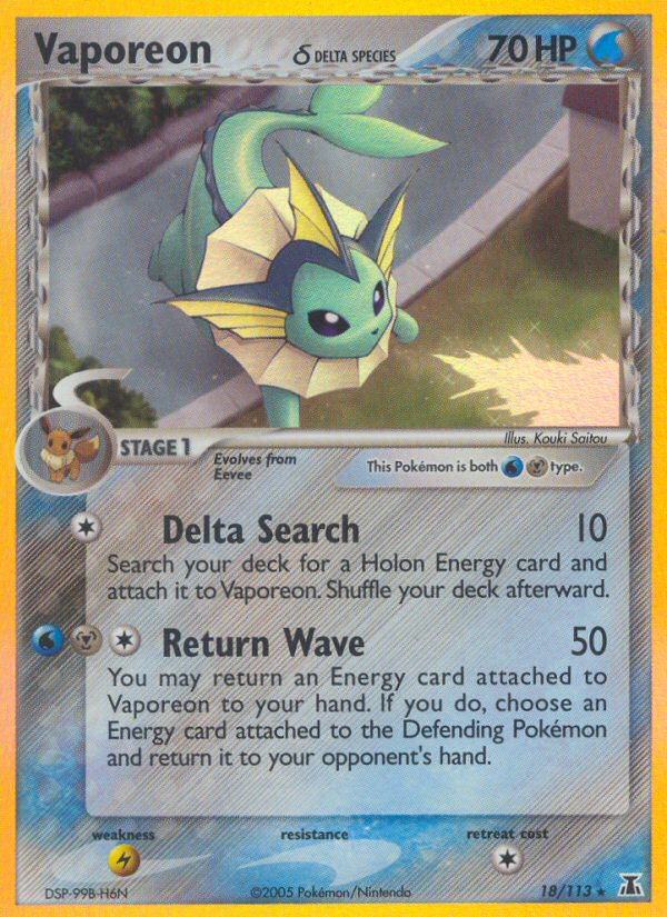 Vaporeon (18/113) (Delta Species) [EX: Delta Species] | Gear Gaming Fayetteville