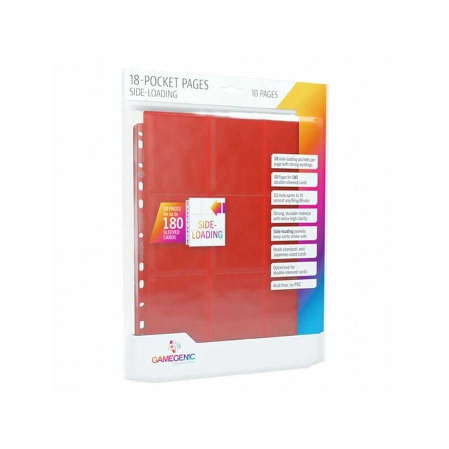 Gamegenic - Red Sideloading 18-Pocket Pages (10 Pack) | Gear Gaming Fayetteville