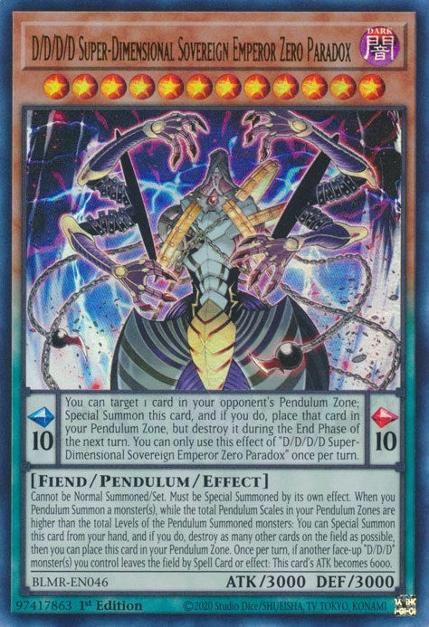 D/D/D/D Super-Dimensional Sovereign Emperor Zero Paradox [BLMR-EN046] Ultra Rare | Gear Gaming Fayetteville