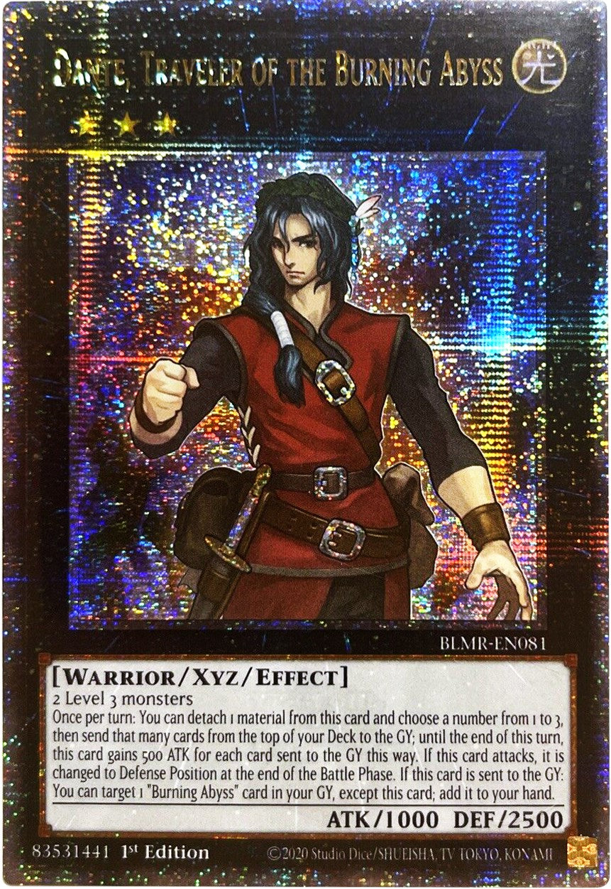 Dante, Traveler of the Burning Abyss [BLMR-EN081] Quarter Century Secret Rare | Gear Gaming Fayetteville