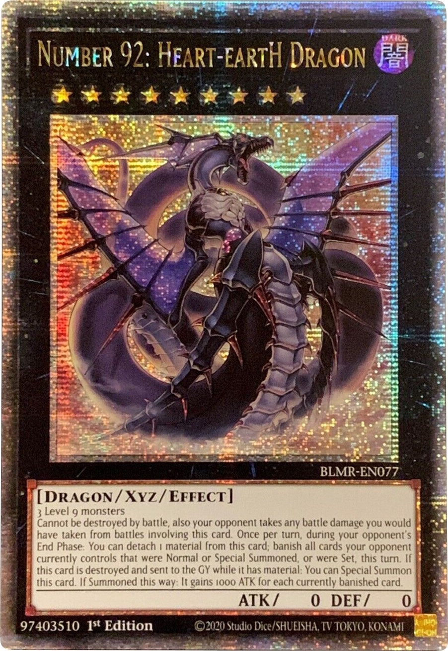 Number 92: Heart-eartH Dragon [BLMR-EN077] Quarter Century Secret Rare | Gear Gaming Fayetteville