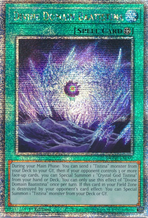 Divine Domain Baatistina [DUNE-EN090] Quarter Century Secret Rare | Gear Gaming Fayetteville