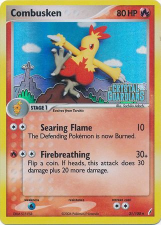 Combusken (31/100) (Stamped) [EX: Crystal Guardians] | Gear Gaming Fayetteville