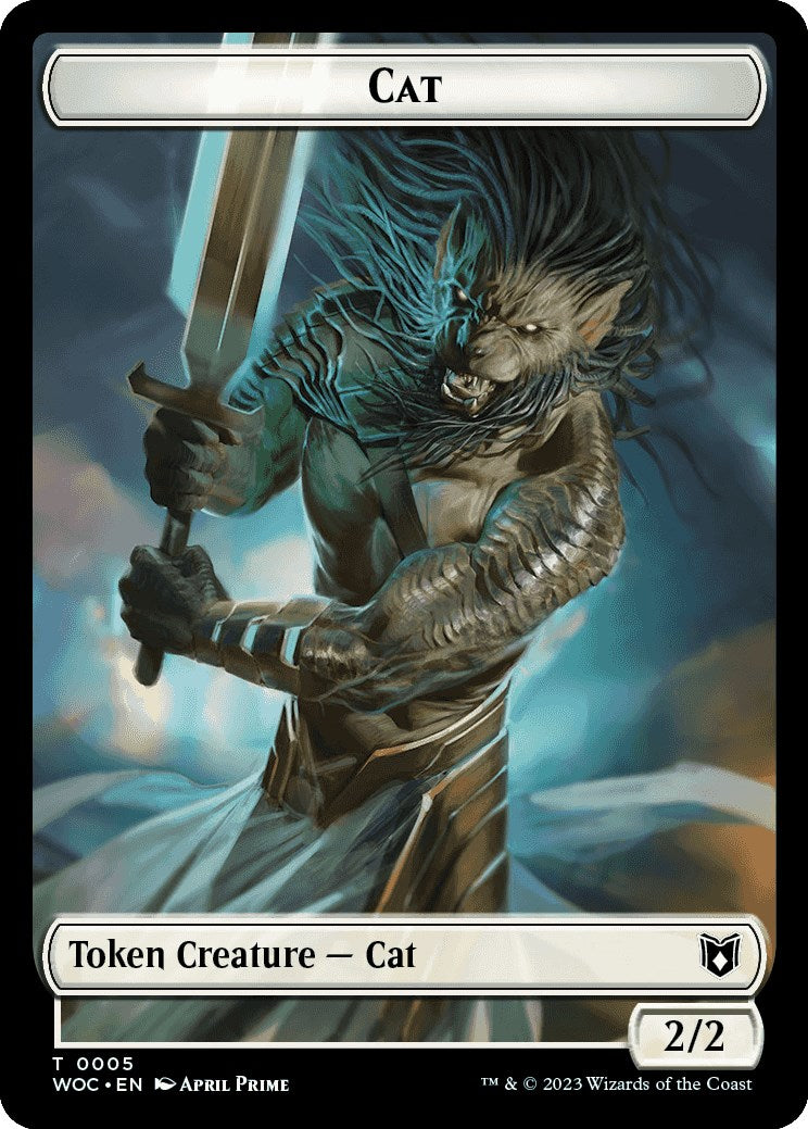 Cat (0005) // Human Double-Sided Token [Wilds of Eldraine Commander Tokens] | Gear Gaming Fayetteville