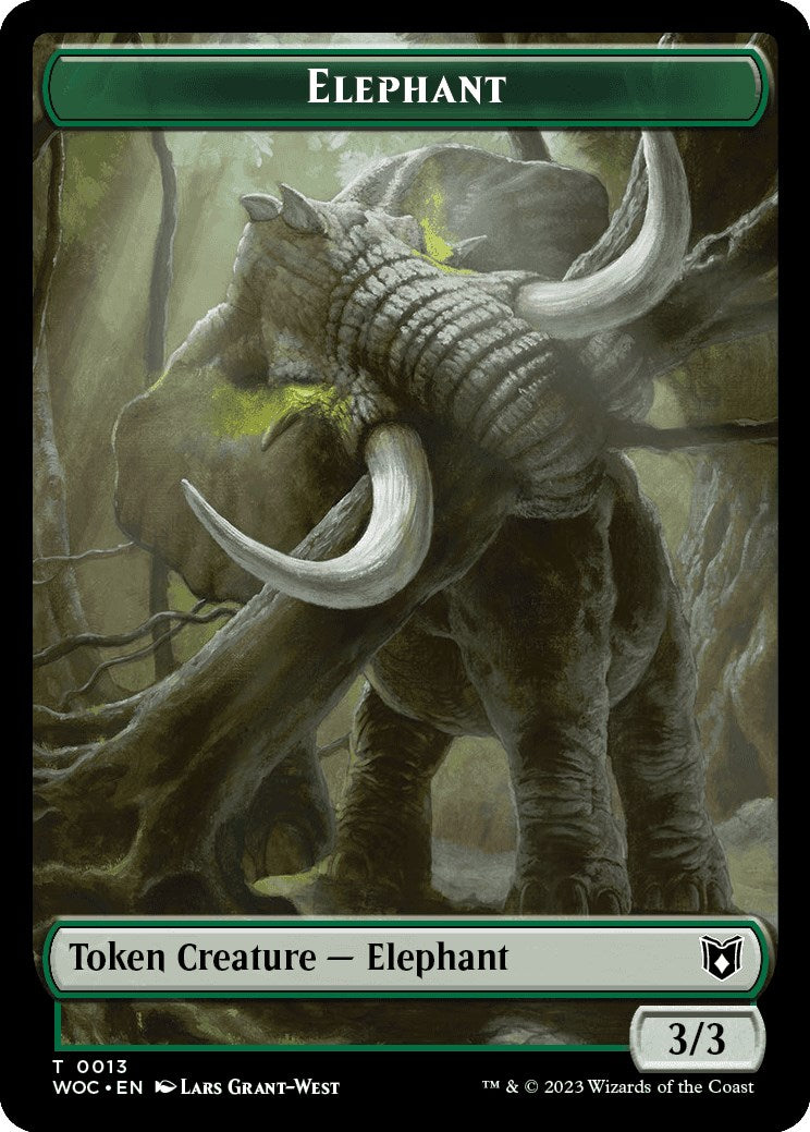 Elephant // Saproling Double-Sided Token [Wilds of Eldraine Commander Tokens] | Gear Gaming Fayetteville