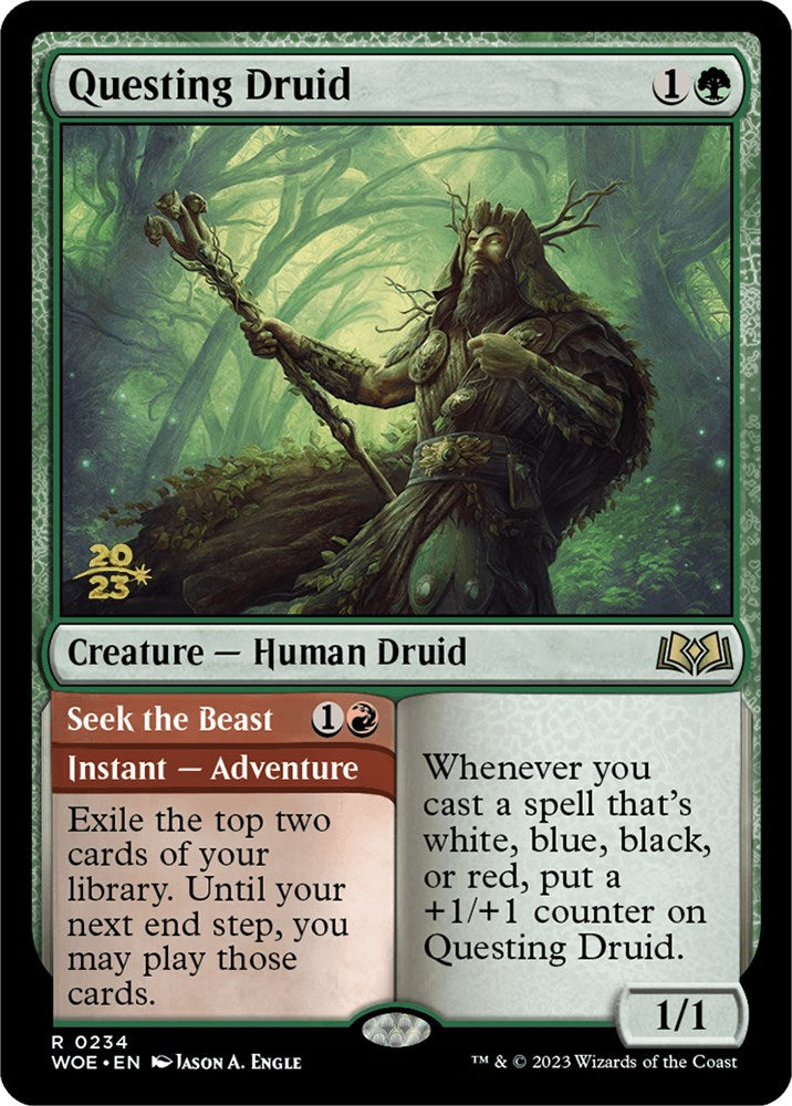 Questing Druid // Seek the Beast [Wilds of Eldraine Prerelease Promos] | Gear Gaming Fayetteville