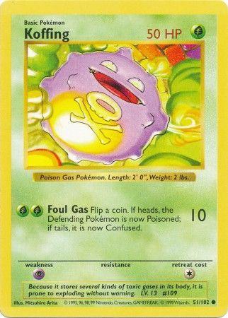 Koffing (51/102) [Base Set Shadowless Unlimited] | Gear Gaming Fayetteville