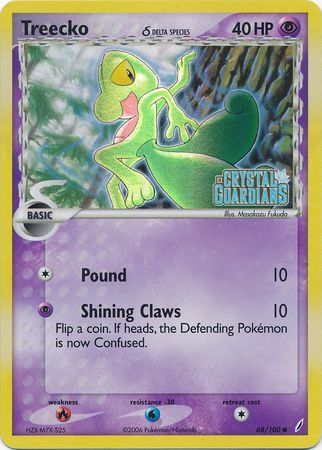 Treecko (68/100) (Delta Species) (Stamped) [EX: Crystal Guardians] | Gear Gaming Fayetteville