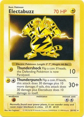 Electabuzz (20/102) [Base Set Shadowless Unlimited] | Gear Gaming Fayetteville