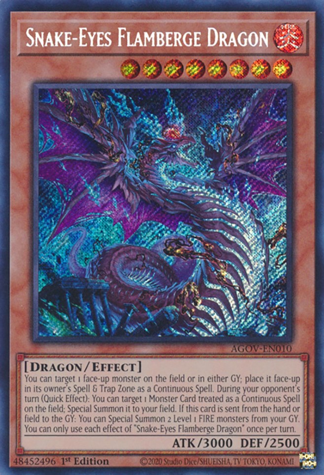 Snake-Eyes Flamberge Dragon [AGOV-EN010] Secret Rare | Gear Gaming Fayetteville