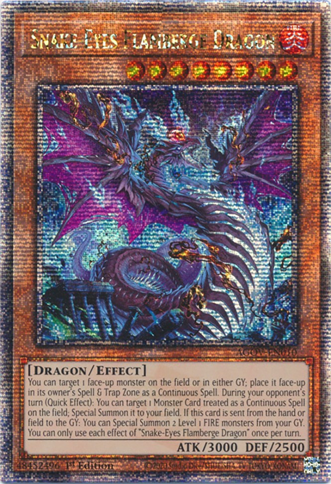 Snake-Eyes Flamberge Dragon (Quarter Century Secret Rare) [AGOV-EN010] Quarter Century Secret Rare | Gear Gaming Fayetteville