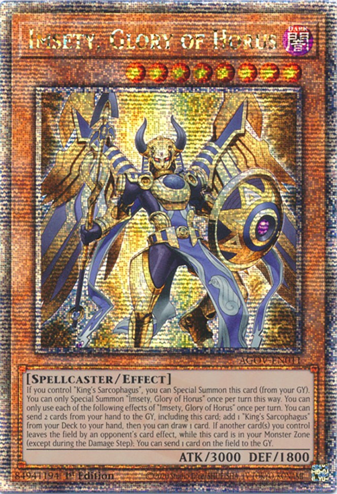 Imsety, Glory of Horus (Quarter Century Secret Rare) [AGOV-EN011] Quarter Century Secret Rare | Gear Gaming Fayetteville