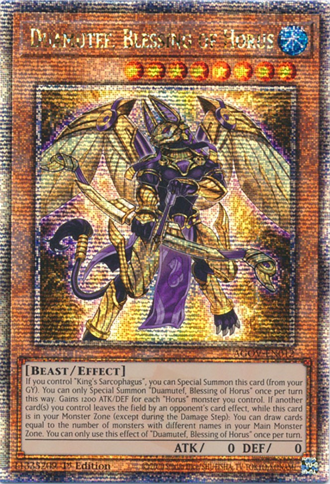 Duamutef, Blessing of Horus (Quarter Century Secret Rare) [AGOV-EN012] Quarter Century Secret Rare | Gear Gaming Fayetteville