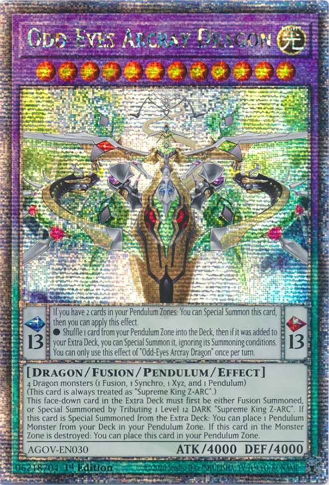 Odd-Eyes Arcray Dragon (Quarter Century Secret Rare) [AGOV-EN030] Quarter Century Secret Rare | Gear Gaming Fayetteville