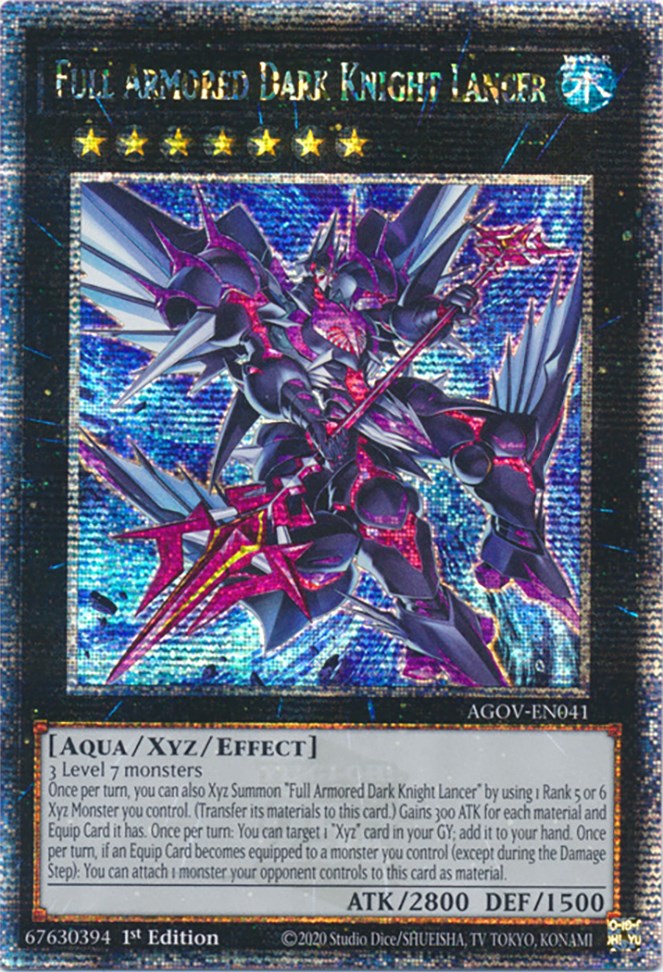 Full Armored Dark Knight Lancer (Quarter Century Secret Rare) [AGOV-EN041] Quarter Century Secret Rare | Gear Gaming Fayetteville