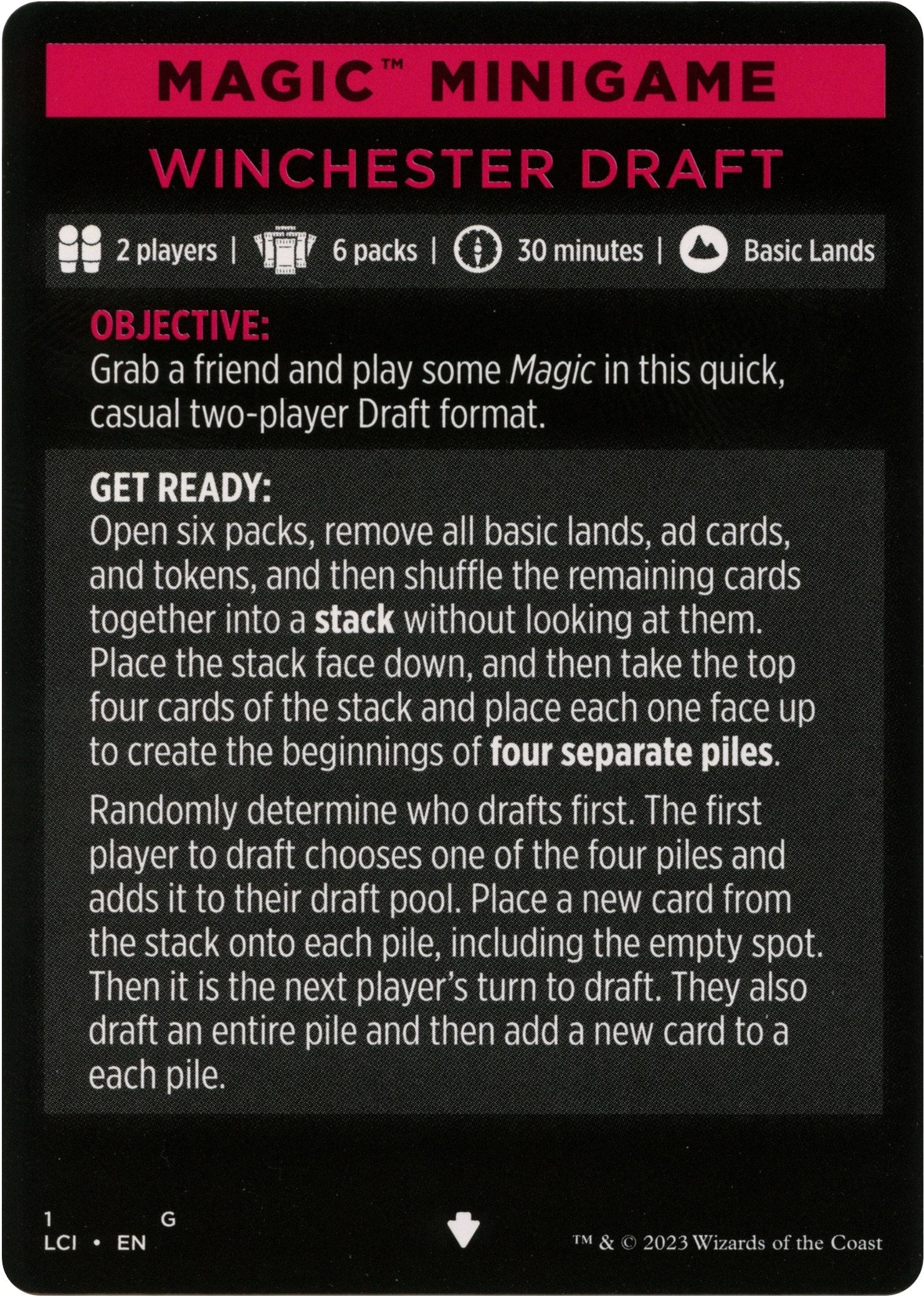 Winchester Draft (Magic Minigame) [The Lost Caverns of Ixalan Minigame] | Gear Gaming Fayetteville