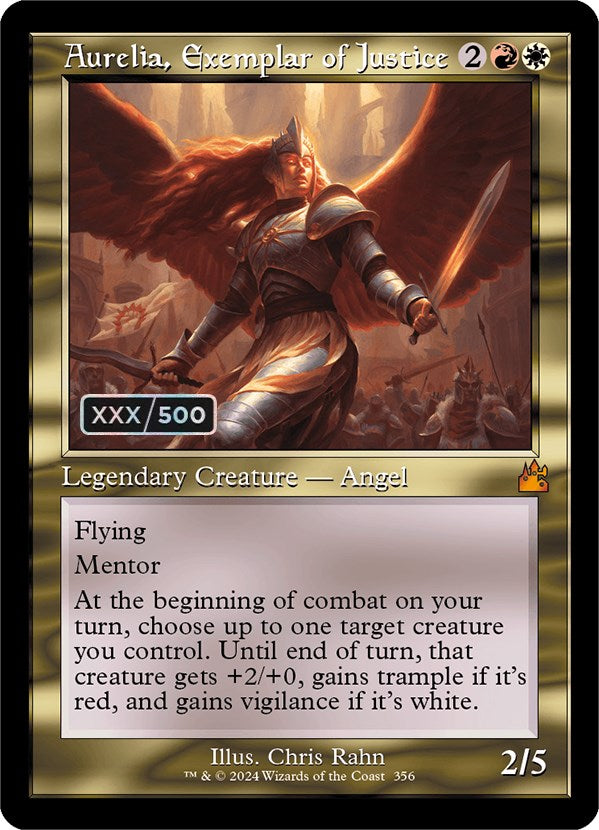 Aurelia, Exemplar of Justice (Retro) (Serialized) [Ravnica Remastered] | Gear Gaming Fayetteville